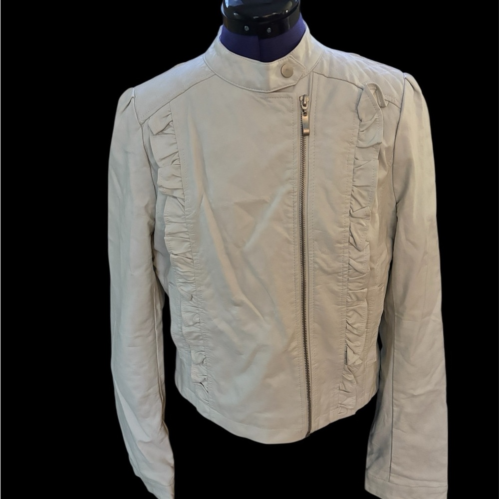 Collection by Bernardo Faux Leather Jacket Cream Women’s Medium